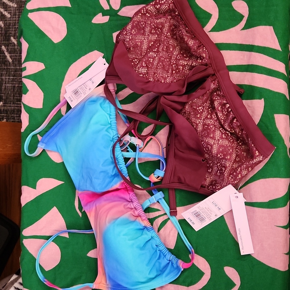 2 Wild Fable Bikini Tops Size Large